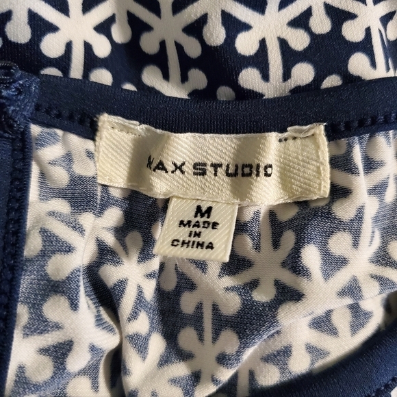 Max Studio Navy & Green Maxi Dress Size Medium - Picture 7 of 12